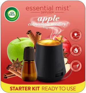 Essential Mist Starter Kit (Diffuser + Refill), Apple Cinnamon, Fall scent, Fall spray, Essential Oils Diffuser, Air Freshener Essential Mist Starter Kit (Diffuser + Refill), Apple Cinnamon, Fall scent, Fall spray, Essential Oils Diffuser, Air Freshener