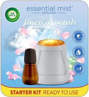 Essential Mist Starter Kit (Gadget + 1 Refill), Linen & Petals, Air Freshener, Essential Oils Essential Mist Starter Kit (Gadget + 1 Refill), Linen & Petals, Air Freshener, Essential Oils