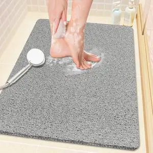 Loofah Shower/Bathtub Mat Non-Slip, 24x16 inch, Soft Tub Mat with Drain, for Tub and Bathroom,Quick Drying,Grey Loofah Shower/Bathtub Mat Non-Slip, 24x16 inch, Soft Tub Mat with Drain, for Tub and Bathroom,Quick Drying,Grey