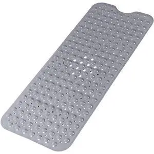 Large Non Slip Bathtub Mat, Extra Long Bath Mat for Tub, 40 x 16 Inch, Machine Washable Shower Mats with Suction Cups and Drain Holes, Bath Tub Mats for Bathroom Non Slip, Grey Large Non Slip Bathtub Mat, Extra Long Bath Mat for Tub, 40 x 16 Inch, Machine Washable Shower Mats with Suction Cups and Drain Holes, Bath Tub Mats for Bathroom Non Slip, Grey