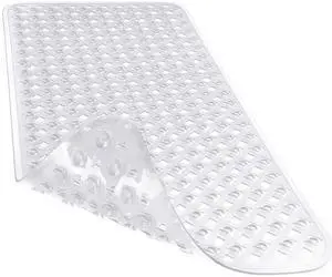 Bathtub Mat Non Slip, 35"X16" Shower Mat with Strong Suction Cups & Drain Holes, Long Anti Slip Bath Tub Mat for Inside Shower, Machine Washable Fast Drying, Bathroom Essentials, Clear Bathtub Mat Non Slip, 35"X16" Shower Mat with Strong Suction Cups & Drain Holes, Long Anti Slip Bath Tub Mat for Inside Shower, Machine Washable Fast Drying, Bathroom Essentials, Clear