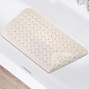 Non Slip Shower Mats for Inside Shower 15 x 27.5 Inch, TPE Bathtub Mat Non-Slip, Bath Mat for Tub with Suction Cups, Drain Holes Bath Tub Mat for Bathroom (Beige) Non Slip Shower Mats for Inside Shower 15 x 27.5 Inch, TPE Bathtub Mat Non-Slip, Bath Mat for Tub with Suction Cups, Drain Holes Bath Tub Mat for Bathroom (Beige)