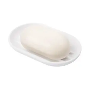 Touch Soap Dish, Plastic Soap Holder with Drainage, White Touch Soap Dish, Plastic Soap Holder with Drainage, White
