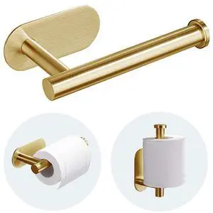 Toilet Paper Holder - Adhesive Toilet Paper Holder - Brushed Gold Toilet Paper Holder - Adhesive Toilet Paper Holder - Brushed Gold