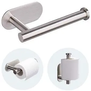 Toilet Paper Holder - Adhesive Toilet Paper Holder - Brushed Nickel Toilet Paper Holder - Adhesive Toilet Paper Holder - Brushed Nickel