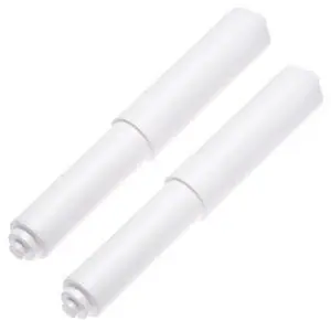 2 Pack - White Toilet Paper Holder Spring Loaded Roller Replacement Rod 2 Pack - White Toilet Paper Holder Spring Loaded Roller Replacement Rod