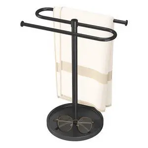 Hand Towel Holder Stand for Bathroom Countertop,S-Shape Bar,Black Hand Towel Holder Stand for Bathroom Countertop,S-Shape Bar,Black