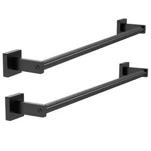 Towel Bar for Bathroom, 24" 2 Pack Wall Mounted Towel Rack, Black Towel Bar for Bathroom, 24" 2 Pack Wall Mounted Towel Rack, Black