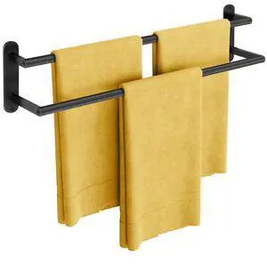 Towel Racks for Bathroom, Double Towel Bar 24Inch, Stainless Steel Bathroom Towel Holder, Double Towel Rod Wall Mounted Towel Hanger, Bathroom Towel Rack(Matte Black) Towel Racks for Bathroom, Double Towel Bar 24Inch, Stainless Steel Bathroom Towel Holder, Double Towel Rod Wall Mounted Towel Hanger, Bathroom Towel Rack(Matte Black)