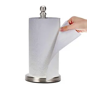 Paper Towel Holder Countertop, Standing Paper Towel Roll Holder for Kitchen Bathroom, with Weighted Base for One-Handed Operation (Brushed Nickel) Paper Towel Holder Countertop, Standing Paper Towel Roll Holder for Kitchen Bathroom, with Weighted Base for One-Handed Operation (Brushed Nickel)