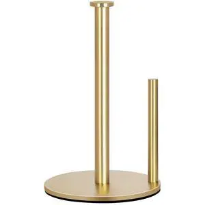 Gold Countertop Paper Towel Holder, Stainless Steel, Modern Kitchen and Bathroom Organization Gold Countertop Paper Towel Holder, Stainless Steel, Modern Kitchen and Bathroom Organization