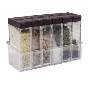 6Pcs Spice Shaker Jars,Salt & Pepper Shakers,Plastic Spice Dispenser,Brown 6Pcs Spice Shaker Jars,Salt & Pepper Shakers,Plastic Spice Dispenser,Brown