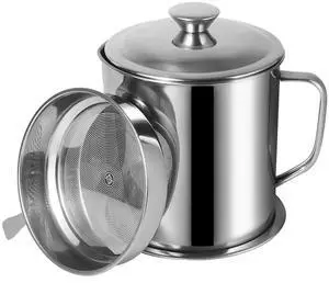 Bacon Grease Container with Strainer 60 oz Kitchen Frying Cooking Oil Saver Bacon Grease Container with Strainer 60 oz Kitchen Frying Cooking Oil Saver