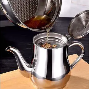 Stainless Steel Oil Filter Pot, 24/32/48oz Cooking Grease Container, Bacon Grease Container with Fine Mesh Strainer Lid for Home Kitchen Cooking Storing Frying Oil Cooking Grease (24oz) Stainless Steel Oil Filter Pot, 24/32/48oz Cooking Grease Container, Bacon Grease Container with Fine Mesh Strainer Lid for Home Kitchen Cooking Storing Frying Oil Cooking Grease (24oz)