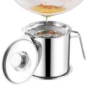 Bacon Grease Container,1.8L / 61fl oz Cooking Oil Storage Strainer Bacon Grease Container,1.8L / 61fl oz Cooking Oil Storage Strainer