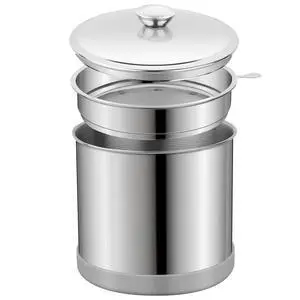 1.2L Bacon Grease Container with Fine Mesh Strainer 1.2L Bacon Grease Container with Fine Mesh Strainer