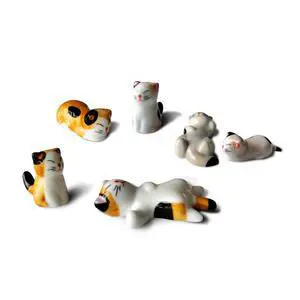 Cute Cat Chopsticks Rest Dinner Spoon Stand Knife Fork Holder, Valentine's Day Present (6Pcs Mixcolor) Cute Cat Chopsticks Rest Dinner Spoon Stand Knife Fork Holder, Valentine's Day Present (6Pcs Mixcolor)