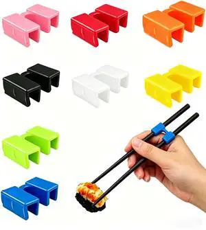 Reusable Chopstick Helpers 8 Pairs - Training Hinges Connector Multicolor for Adults, Beginners, Trainers or Learners Reusable Chopstick Helpers 8 Pairs - Training Hinges Connector Multicolor for Adults, Beginners, Trainers or Learners