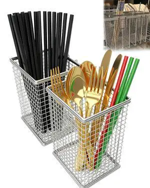 2PCS Dishwasher Chopstick Basket with Hooks, 304 Stainless Steel 2PCS Dishwasher Chopstick Basket with Hooks, 304 Stainless Steel