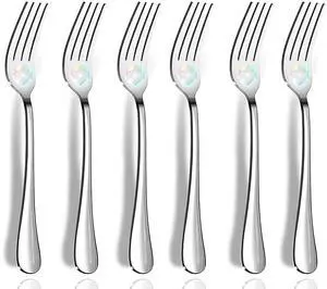 Dinner Forks, Set of 6 Top Food Grade Stainless Steel Silverware Forks, Flatware Set,8 Inches, Mirror Finish & Dishwasher Safe, New Apartment Essentials Cutlery Set Dinner Forks, Set of 6 Top Food Grade Stainless Steel Silverware Forks, Flatware Set,8 Inches, Mirror Finish & Dishwasher Safe, New Apartment Essentials Cutlery Set