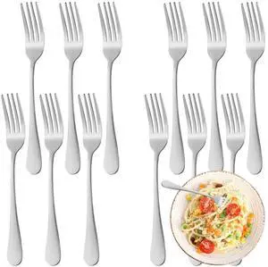 12 Piece Dinner Forks Set, Food-Grade Stainless Steel Forks Silverware, Cutlery Fork, Salad Fork, Metal Forks for Home, Kitchen or Restaurant, Mirror Polished, Dishwasher Safe - 7.3 Inch 12 Piece Dinner Forks Set, Food-Grade Stainless Steel Forks Silverware, Cutlery Fork, Salad Fork, Metal Forks for Home, Kitchen or Restaurant, Mirror Polished, Dishwasher Safe - 7.3 Inch