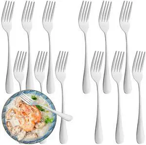 12 Piece Dinner Forks Set, Food-Grade Stainless Steel Forks Silverware, Cutlery Fork, Dessert Fork, Metal Forks for Home, Kitchen or Restaurant, Mirror Polished, Dishwasher Safe - 7.5 Inch 12 Piece Dinner Forks Set, Food-Grade Stainless Steel Forks Silverware, Cutlery Fork, Dessert Fork, Metal Forks for Home, Kitchen or Restaurant, Mirror Polished, Dishwasher Safe - 7.5 Inch
