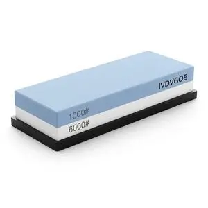 2 Non-Slip Rubber Bases Whetstone Knife Sharpener, 1000/6000 Grit Dual-Sided Waterstone, Corundum Sharpening Stone 2 Non-Slip Rubber Bases Whetstone Knife Sharpener, 1000/6000 Grit Dual-Sided Waterstone, Corundum Sharpening Stone