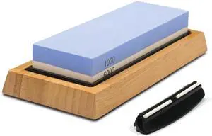 Whetstone Knife Sharpening Stone Kit - Double Sided Whetstone Knife Sharpener 1000/6000 Grit, Professional Honing Sharpening Stone Set With Slip-Resistant Bamboo Base and Angle Guide Whetstone Knife Sharpening Stone Kit - Double Sided Whetstone Knife Sharpener 1000/6000 Grit, Professional Honing Sharpening Stone Set With Slip-Resistant Bamboo Base and Angle Guide