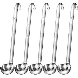 5 Pcs Soup Ladles Stainless Steel Serving Ladles with Long Handle for Serving, Cooking, Stirring, Portioning Kitchen Restaurant Accessories(4 oz) 5 Pcs Soup Ladles Stainless Steel Serving Ladles with Long Handle for Serving, Cooking, Stirring, Portioning Kitchen Restaurant Accessories(4 oz)