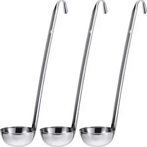 Stainless Steel Ladle Soup Handle Ladle with Pouring Rim for Kitchen Cooking Soup Sauce Stainless Steel Ladle Soup Handle Ladle with Pouring Rim for Kitchen Cooking Soup Sauce