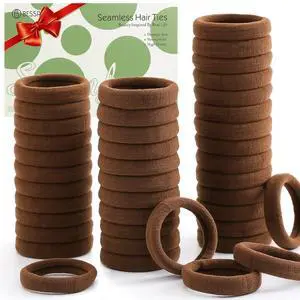 100PCS Dark Brown Seamless Elastic Hair Ties No Damage for Women 100PCS Dark Brown Seamless Elastic Hair Ties No Damage for Women