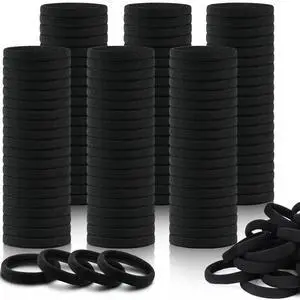 150PCS Black Hair Ties for Women, No Damage, Cotton Ponytail Holders 150PCS Black Hair Ties for Women, No Damage, Cotton Ponytail Holders
