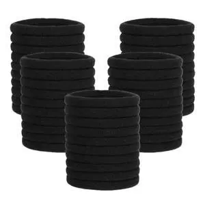 100 Pcs Elastic Hair Ties, Thick Seamless Hair Bands No Damage Soft Ponytail Holders Hair Accessories for Girls Women, Black 100 Pcs Elastic Hair Ties, Thick Seamless Hair Bands No Damage Soft Ponytail Holders Hair Accessories for Girls Women, Black
