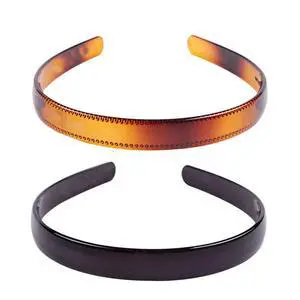 Set of 2 Simple Fashion Plastic Headband Fine Tooth Hairband Headwear Hair Hoop Hair Acessories for Women's Lady Girls (Black +Brown) Set of 2 Simple Fashion Plastic Headband Fine Tooth Hairband Headwear Hair Hoop Hair Acessories for Women's Lady Girls (Black +Brown)