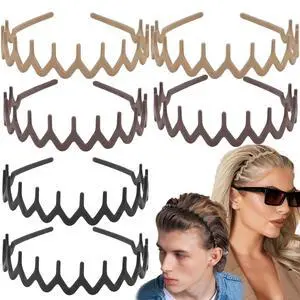 6 PCS Zig Zag Headbands Plastic Wavy Hair Head Band Comb with Teeth Hoop Accessories for Women Men Girls, Matte Morandi 6 PCS Zig Zag Headbands Plastic Wavy Hair Head Band Comb with Teeth Hoop Accessories for Women Men Girls, Matte Morandi