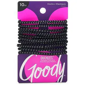 Ouchless No Slip Hair Ties, 10 Ct, Black, 4MM Rubber Bands, SlideProof, Pain-Free Styling Accessories for Women & Men, Made for Long-Lasting Braids, Ponytails & More, All Hair Types Ouchless No Slip Hair Ties, 10 Ct, Black, 4MM Rubber Bands, SlideProof, Pain-Free Styling Accessories for Women & Men, Made for Long-Lasting Braids, Ponytails & More, All Hair Types