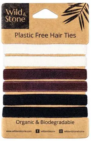 | Pack of 6 Hair Bands | 100% Biodegradable and Plastic-Free Elastic Hair Ties | 100% Organic Cotton and Natural Plant-Based Rubber | No Crease Ponytail Holder (Natural) | Pack of 6 Hair Bands | 100% Biodegradable and Plastic-Free Elastic Hair Ties | 100% Organic Cotton and Natural Plant-Based Rubber | No Crease Ponytail Holder (Natural)