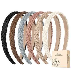 6 Pack Trendy Headbands for Thicker Hair, Non Slip 0.6 inch Thin Knitted Hairbands Assorted Colors for Girls Summer Dress Outfit(Brown Series) 6 Pack Trendy Headbands for Thicker Hair, Non Slip 0.6 inch Thin Knitted Hairbands Assorted Colors for Girls Summer Dress Outfit(Brown Series)