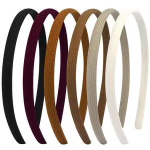 6Pcs Thin Headbands For Women Girls No Headache Pressure Comfortable Headbands for Women Non Slip Fabric Skinny Narrow Hairbands Head Bands for Women's Hair Accessories (Natural Color) 6Pcs Thin Headbands For Women Girls No Headache Pressure Comfortable Headbands for Women Non Slip Fabric Skinny Narrow Hairbands Head Bands for Women's Hair Accessories (Natural Color)