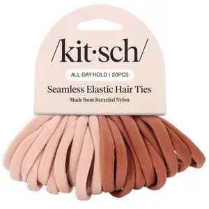 Elastic Hair Ties No Damage | Stretchable Hair Bands - Blush 20pcs Elastic Hair Ties No Damage | Stretchable Hair Bands - Blush 20pcs