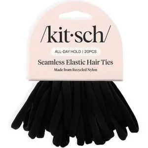 Elastic Hair Ties No Damage | Stretchable Hair Bands - Black, 20pcs Elastic Hair Ties No Damage | Stretchable Hair Bands - Black, 20pcs