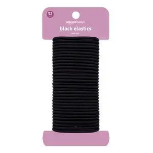 zon No Damage Elastic Hair Ties, Ponytail Holders for All Hair Types, Snag-Free, Strong Hold, Black 4 MM, 32 Count zon No Damage Elastic Hair Ties, Ponytail Holders for All Hair Types, Snag-Free, Strong Hold, Black 4 MM, 32 Count