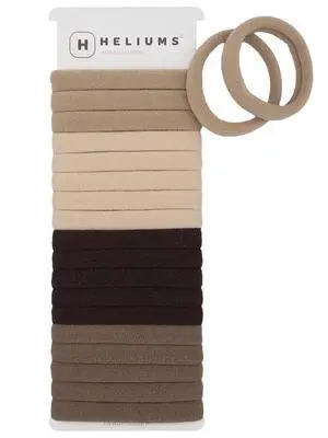 Heliums Soft Hair Ties - No Damage Seamless Nylon Fabric Bands, Stretchy Ponytail Holders for Thin & Thick Hair - Standard 1.5 Inch, Neutrals, 20 Pack Heliums Soft Hair Ties - No Damage Seamless Nylon Fabric Bands, Stretchy Ponytail Holders for Thin & Thick Hair - Standard 1.5 Inch, Neutrals, 20 Pack