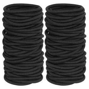 120 Pieces Black Hair Ties for Thick and Curly Hair Ponytail Holders Hair Elastic Band for Women or Men(4mm) 120 Pieces Black Hair Ties for Thick and Curly Hair Ponytail Holders Hair Elastic Band for Women or Men(4mm)