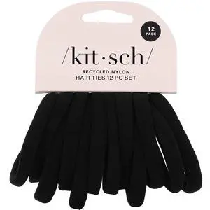 Elastic Hair Ties No Damage | Stretchable Hair Bands - Black, 12pcs Elastic Hair Ties No Damage | Stretchable Hair Bands - Black, 12pcs