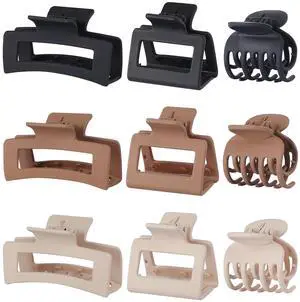 Medium Claw Hair Clips Set for Women - 3 Styles, 9 pcs Rectangle Clips for Thick Hair, Square Clips for Thin Hair - Brown | Rectangle Hair Clips for Thick Hair, Square Claw Clips for Thin Hair Medium Claw Hair Clips Set for Women - 3 Styles, 9 pcs Rectangle Clips for Thick Hair, Square Clips for Thin Hair - Brown | Rectangle Hair Clips for Thick Hair, Square Claw Clips for Thin Hair