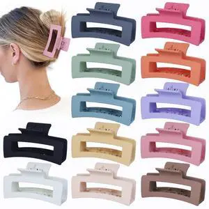 12 Pcs Medium Hair Clips, 3.5 Inch, Colorful - Hair Clips for Thick and Thin Hair, Square Claw Clips, Jaw Clips, Bulk Hair Accessories for Women and Girls 12 Pcs Medium Hair Clips, 3.5 Inch, Colorful - Hair Clips for Thick and Thin Hair, Square Claw Clips, Jaw Clips, Bulk Hair Accessories for Women and Girls
