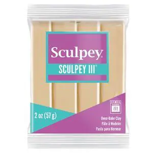 Polyform Sculpey III Polymer Oven-Bake Clay, Tan, Non Toxic, 2 oz. bar, Great for modeling, sculpting, holiday, DIY, mixed media and school projects.Great for kids & beginners! Polyform Sculpey III Polymer Oven-Bake Clay, Tan, Non Toxic, 2 oz. bar, Great for modeling, sculpting, holiday, DIY, mixed media and school projects.Great for kids & beginners!