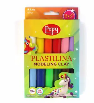 Plastilina Reusable and Non-Drying Modeling Clay; Box of 12-Color Sticks, 0.8 Ounce Each, Perfect for Arts and Crafts Projects Plastilina Reusable and Non-Drying Modeling Clay; Box of 12-Color Sticks, 0.8 Ounce Each, Perfect for Arts and Crafts Projects