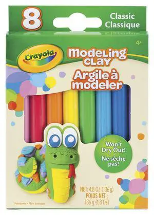 Modeling Clay, 3/5 Ounce Packs, Assorted Classic Colors, Set of 8 Modeling Clay, 3/5 Ounce Packs, Assorted Classic Colors, Set of 8